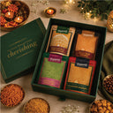 Box of Patang spices with decorative elements on a table