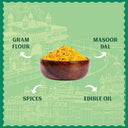 List of ingredients for Bambai Mixture showing authentic besan sev and peanuts cooked in premium groundnut oil