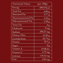 Nutritional information for Jaipuri Hing Chana highlighting a high protein diet namkeen free from palm oil