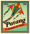 Colorful kite illustration with 'Patang Flavours of India' branding on a green background.