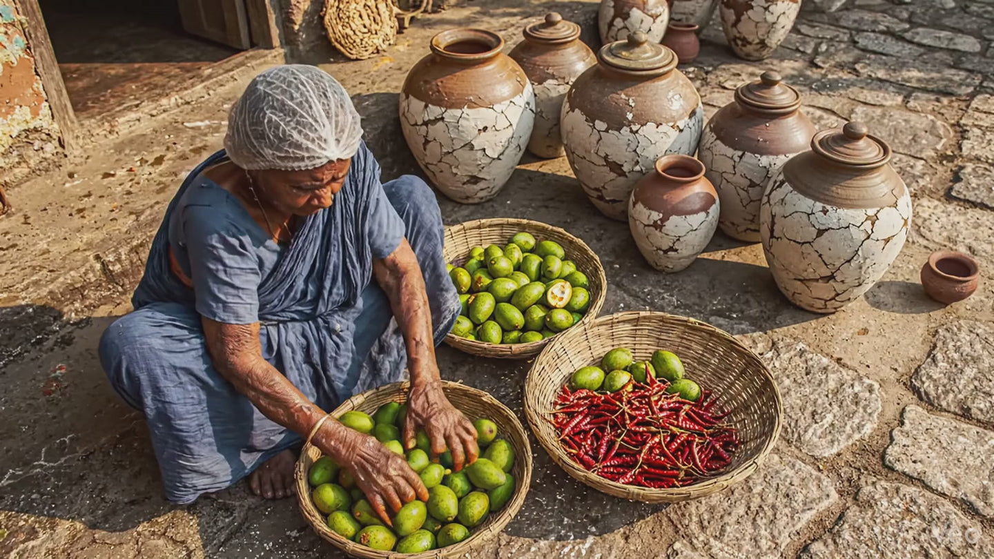 Lady making pickle from scratch